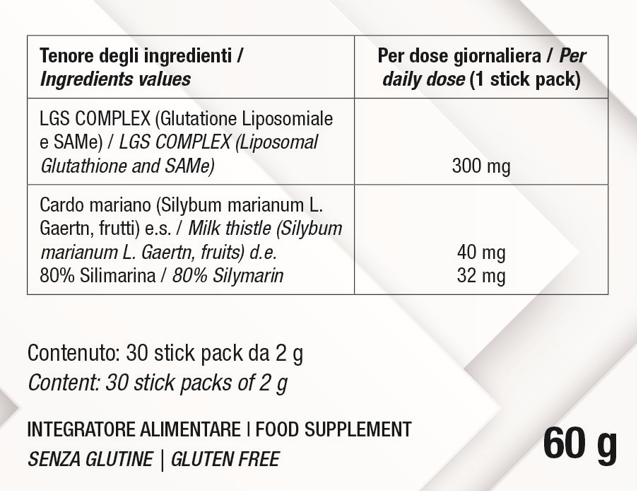 Bslabs Glutatione Liposomiale + SAMe supplement sticks for antioxidant support, detox, and liver health.