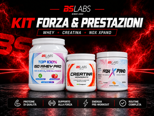 KIT FORZA & PRESTAZIONI BSLABS con Whey, Creatina Creapure e Nox Xpand