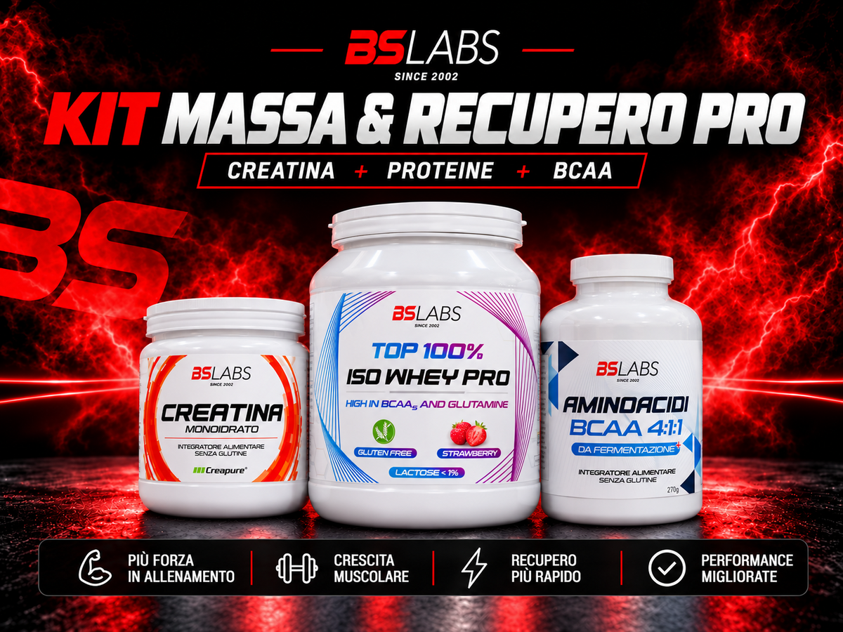 KIT MASSA & RECUPERO BSLABS con Whey, Creatina Creapure e BCAA 4:1:1