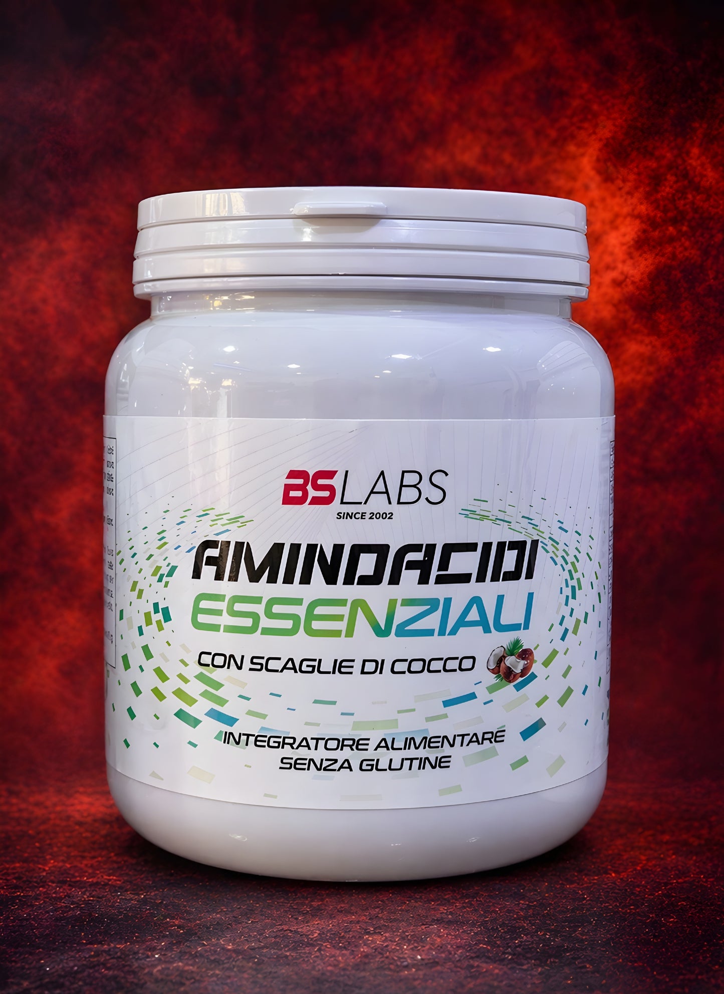 Bslabs Essential Amino Acids (EAA) supplement with Vitamin B6 and B12, 300g jar, featuring powder with label and scoop.